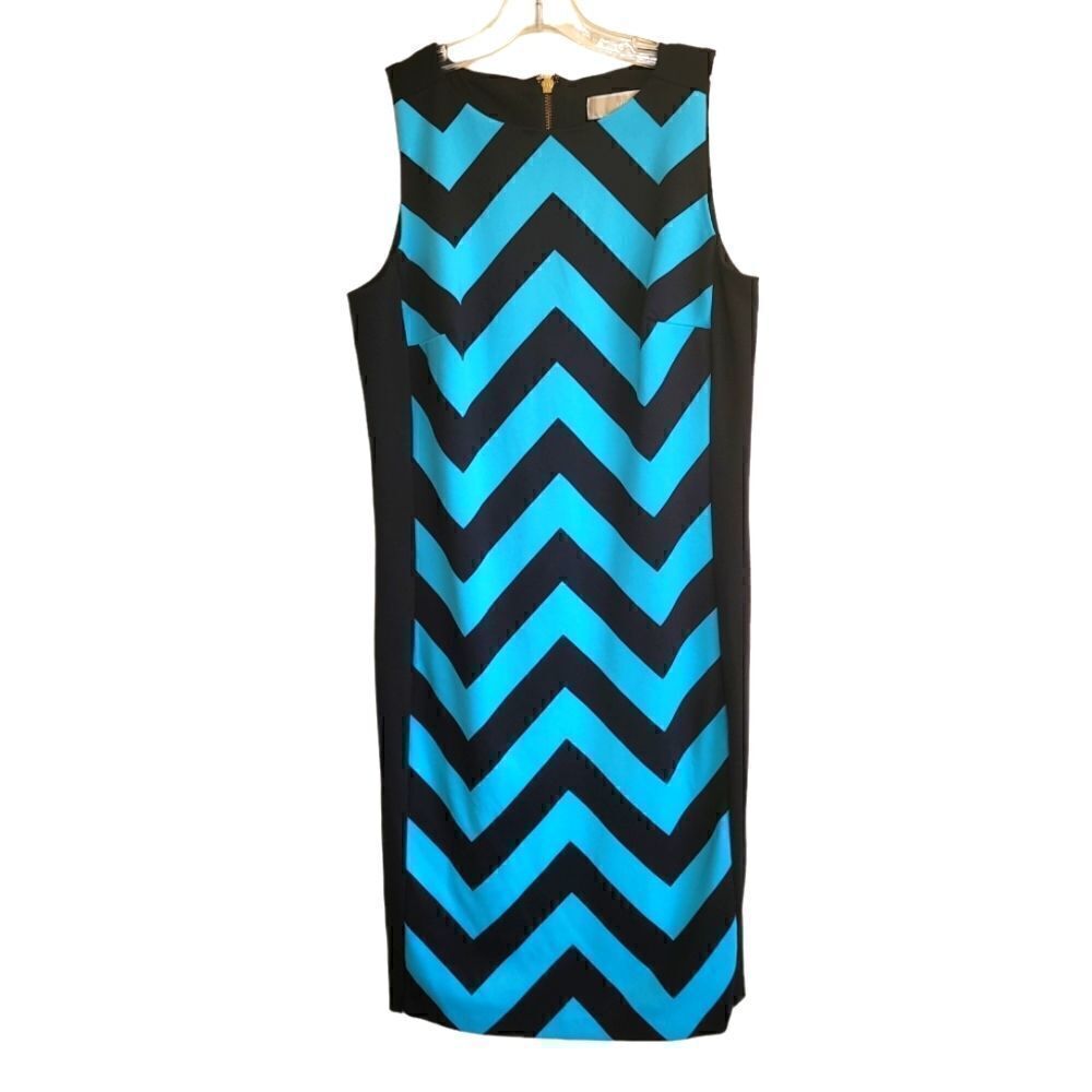 Michael Kors Blue and Black Women's Dress Sz 6